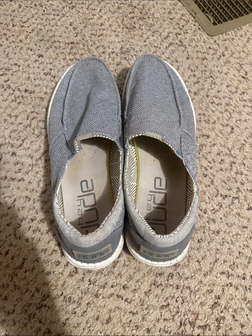 Hey Dude Slip-On Sneakers in Light Blue Canvas